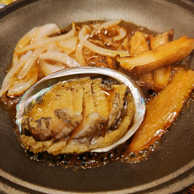 鮑の陶板ステーキ(味の民芸 丸山台店)