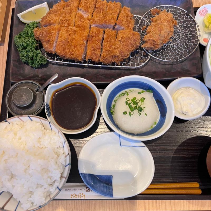 リブロースかつ御飯+カキフライ(和幸 コクーンさいたま新都心店)