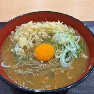 カレー蕎麦生卵(十割そば 二代目長助岡崎美合店)