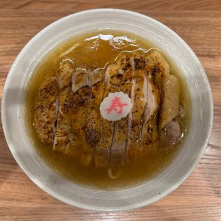 大山鶏吊るし焼きモモ肉炙り一枚乗せ　塩(日本橋 さか一)