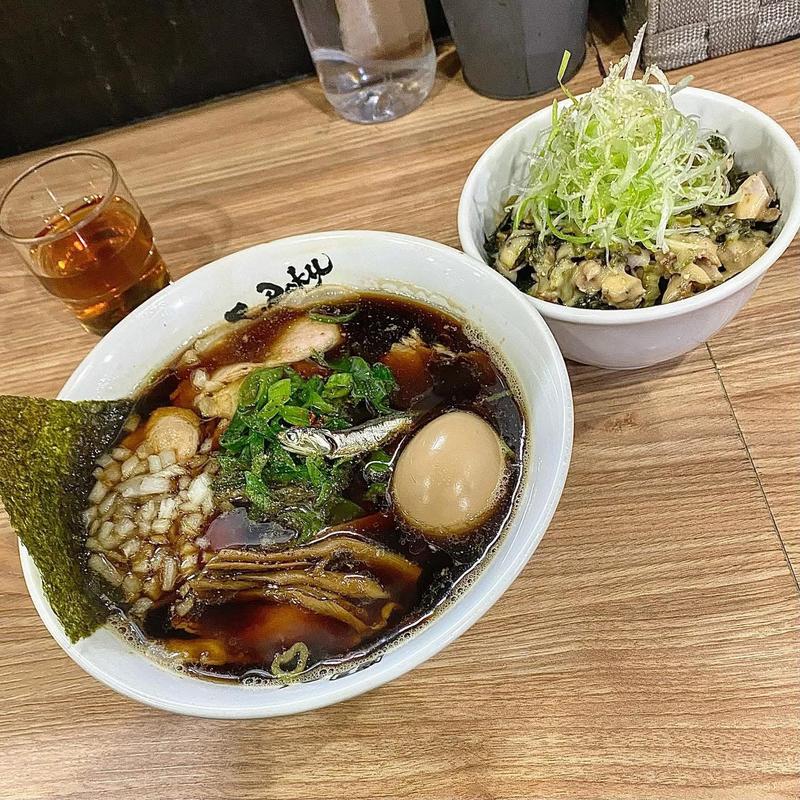 煮干し中華そば チャーシューマヨ高菜丼(麺屋 丈六)