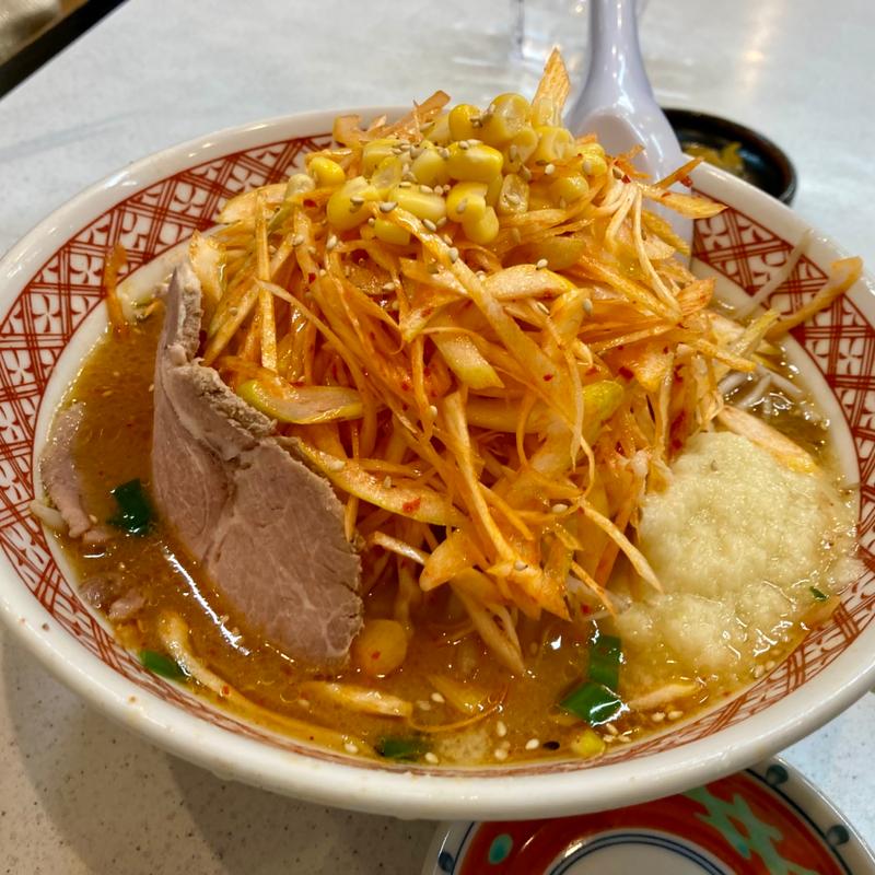 味噌ネギ めんハーフ すりニンニクトッピング(めん丸 曳舟店)