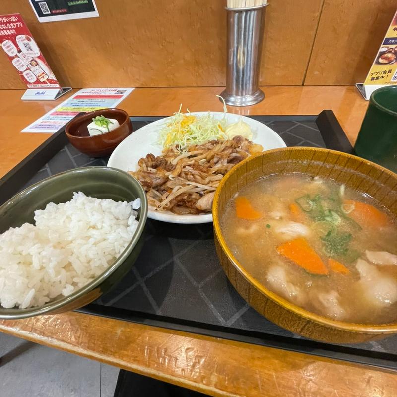 豚パのしょうが焼き定食&とん汁(宮本むなし 西元町店 )