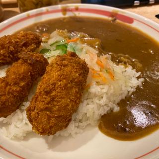 カキフライと野菜カレー