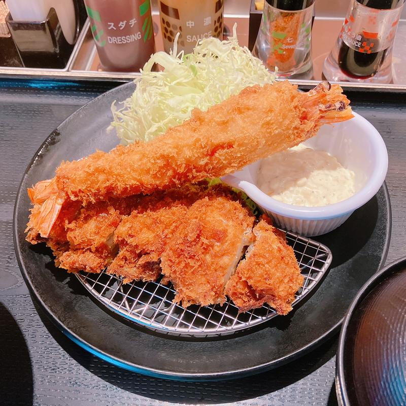 チキンカツ&有頭大海老1尾定食(マイカリー食堂 川越西口店)