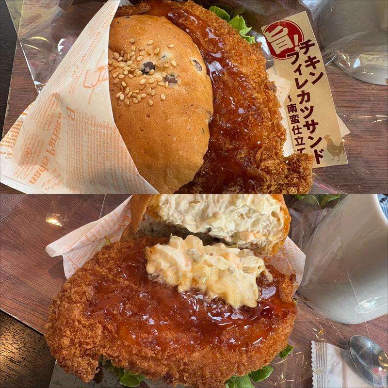 チキンフィレカツサンド(ハースブラウン 南万騎が原)
