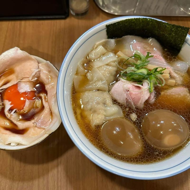 特製醤油ラーメン 味玉 チャーシュー入り玉子かけごはんトリュフ風味(MENクライ)