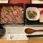 	 【肉120g】黒毛和牛のステーキ重　ランチセット「竹」(北野天満宮 肉と庭 まつを - Wagyu Don MATSUWO -)