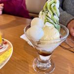 葛アイスと白玉のミニ和風パフェ