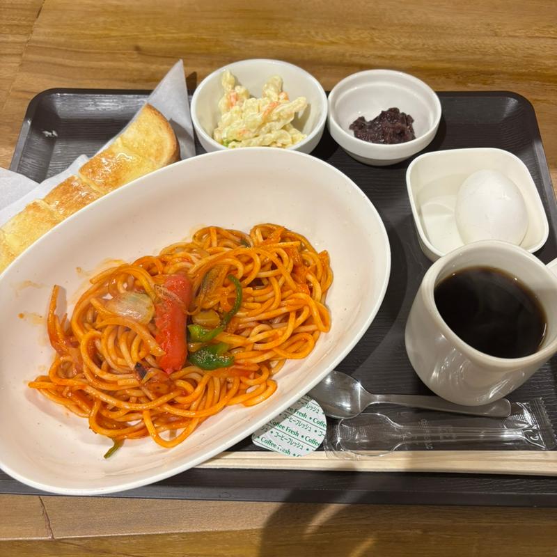 ドリンク＋パン、玉子、スパゲティ(ブルショット )