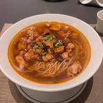 豚肉とキノコの辛味スープそば