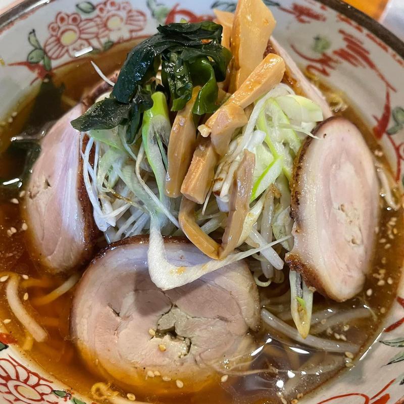 ねぎとバラ肉のチャーシューめん 醤油(飯坂ラーメン こぶし)