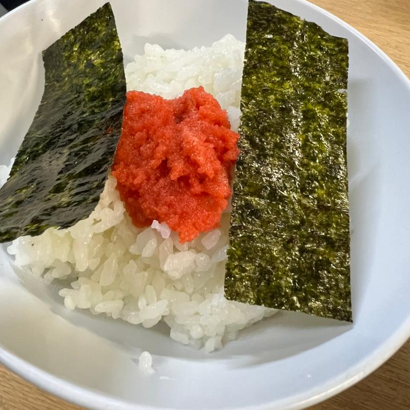 明太子ごはん(ラーメン ほうれんそう)