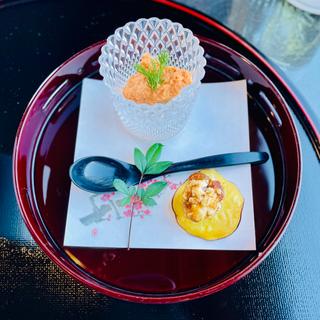 華コース　小皿　帆立人参ムース掛け(日本料理 みゆき （にほんりょうりみゆき）)