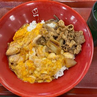 牛あいがけ親子丼