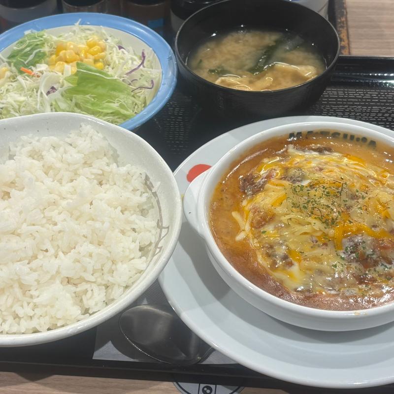 3種ソースのグラタンハンバーグ定食(松屋 西新宿8丁目店 （マツヤ）)