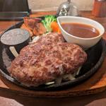 W国産牛ハンバーグ（ライス・スープ付）