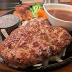 W国産牛ハンバーグ（ライス・スープ付）(バルム食堂 )