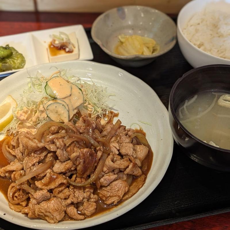 豚バラスタミナ味噌炒め(店名変更 100人食堂→梅ごころ)