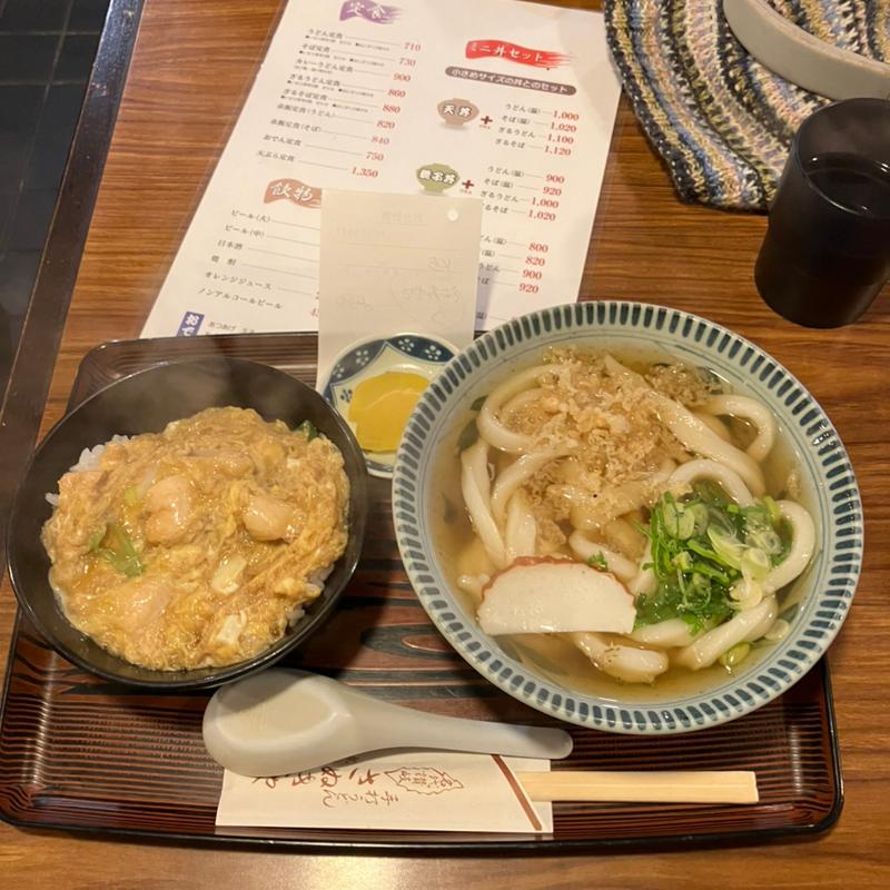 ミニ親子丼+うとん（温）(さぬきや)