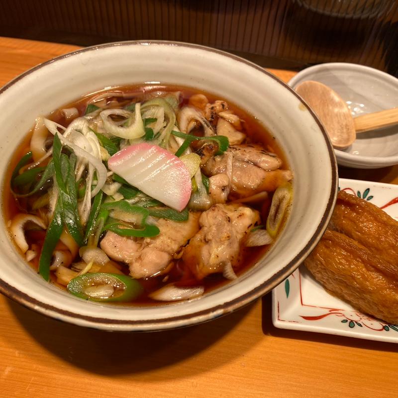 鶏南蛮きしめん　いなり2個(驛釜きしめん)