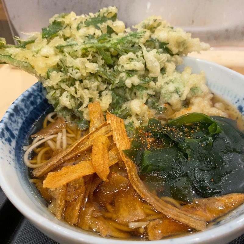 春菊天とごぼう天そば(しぶそば 長津田店)