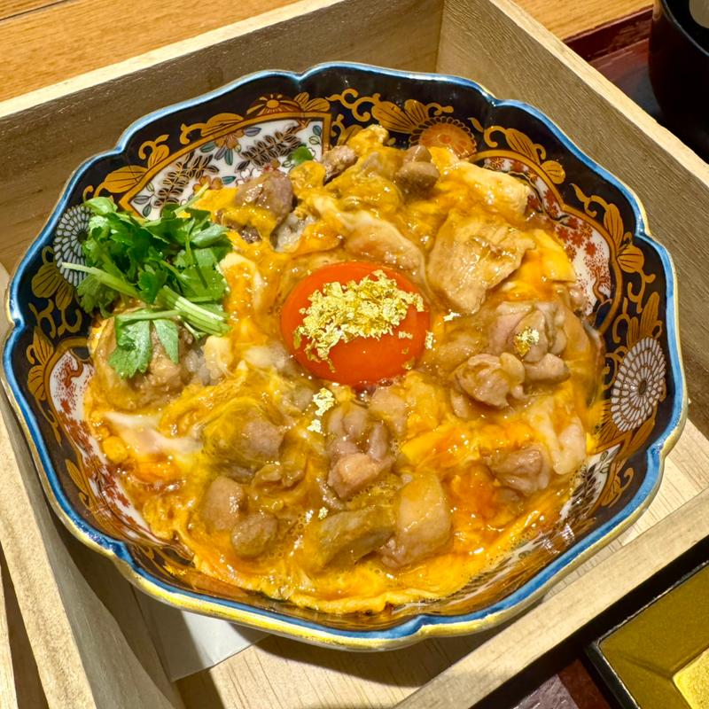 プレミアム親子丼とミニかけ蕎麦(鴨と醸し 鼓道 緑地公園店)