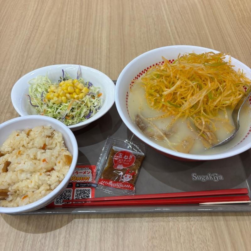 ネギラーメンセット　辛ネギ追加(スガキヤ 岡崎イオンモール店 )
