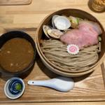 せいろ蒸しつけそば大盛はまぐりトッピング(麺はやし)