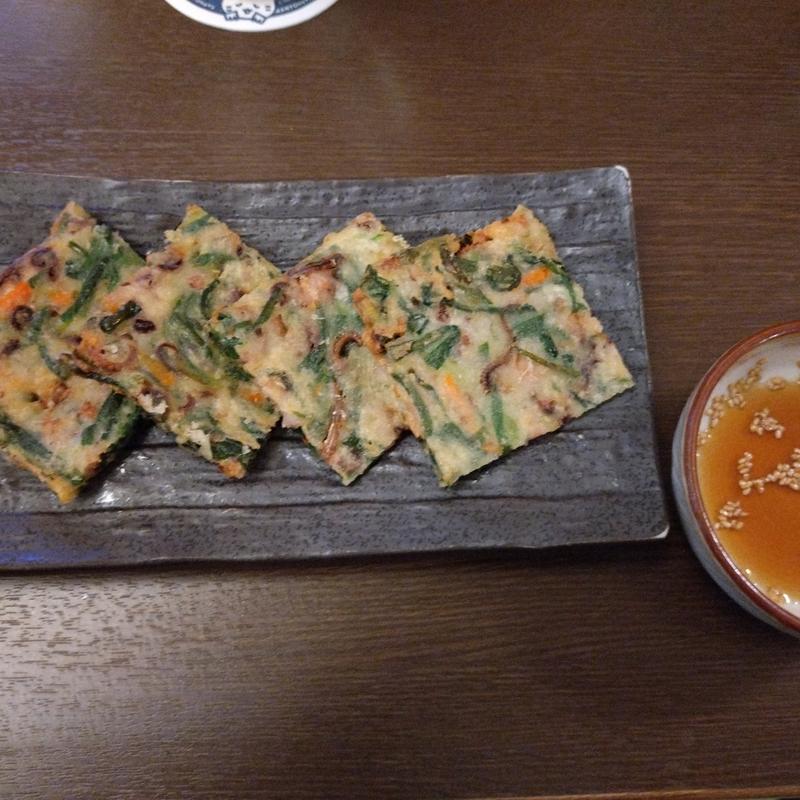 タコのチヂミ(はだの・湯河原温泉 万葉の湯)