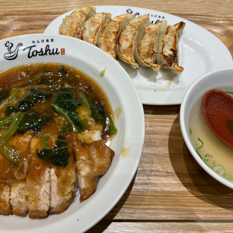 あんかけパーコー飯餃子セット(れんげ食堂 Toshu いずみ野店)