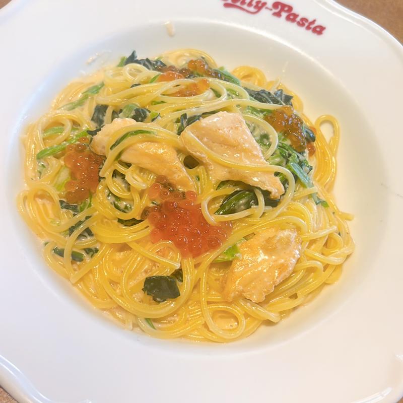 サーモンハラスといくらの明太子クリーム(ジョリーパスタ 日生中央店)