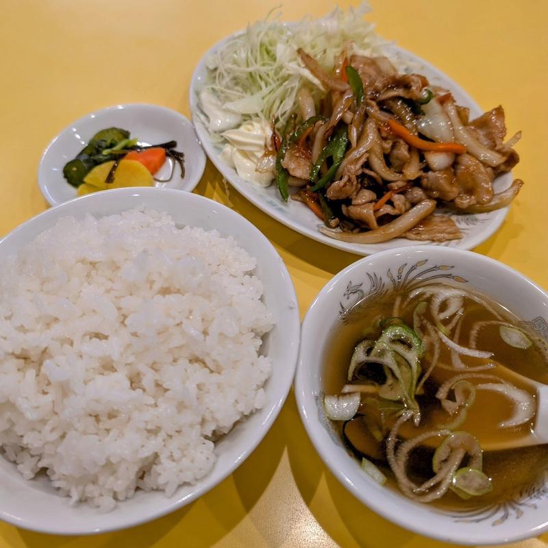 生姜焼き定食 ライス大盛(満腹ラーメン 富田屋東口店)