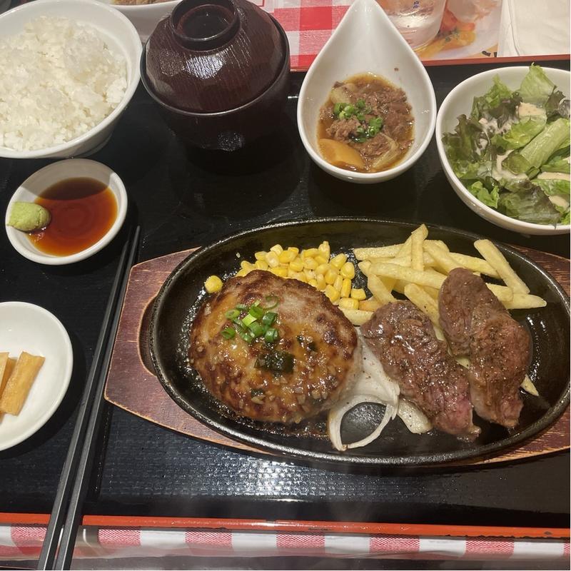 牛ハラミハンバーグコンボ(ビッグシェフ亭野田店)