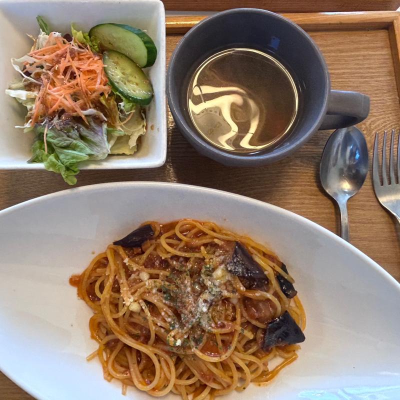 なすのミートパスタ(ハチノスカフェ 一宮店)