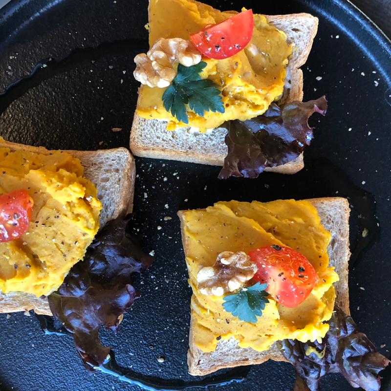 Pumpkin 🎃 Walnut Open Sandwiches (coffee camp)