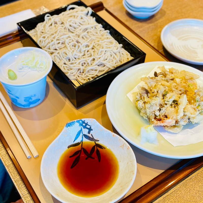 小海老と野菜のかき揚げせいろそば(まる竹「膳」 )