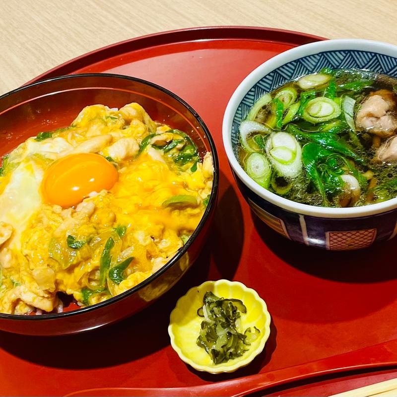 親子丼と小鴨なんばセット(京の鳥どころ 八起庵 池袋東武百貨店)