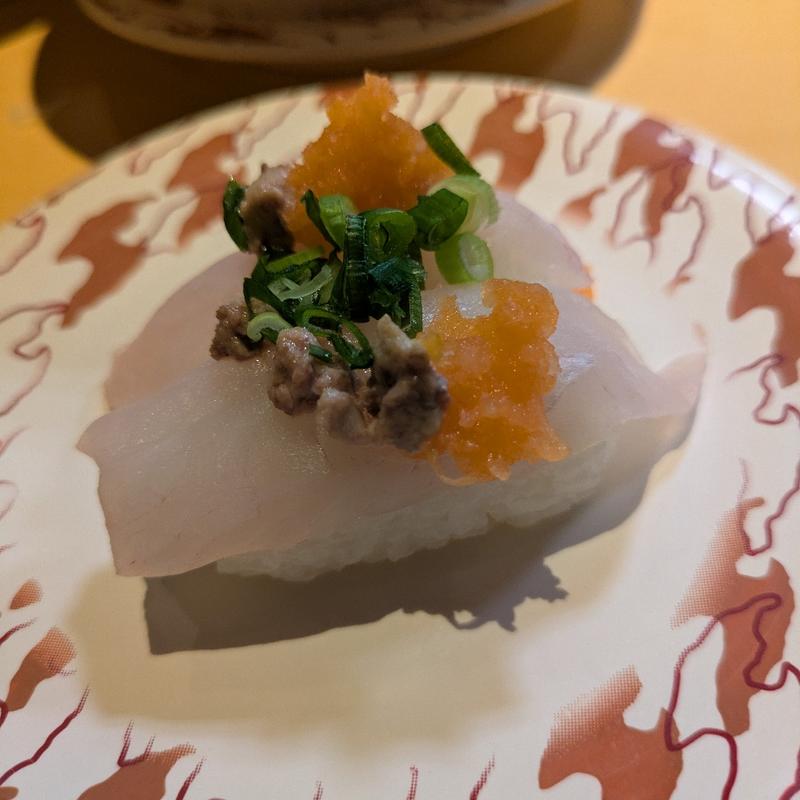 カワハギ肝乗せ(廻転寿司 弁慶 新潟ぴあ万代店 )