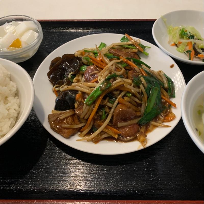 ニラレバー炒め定食(銀座ヤンヤン)