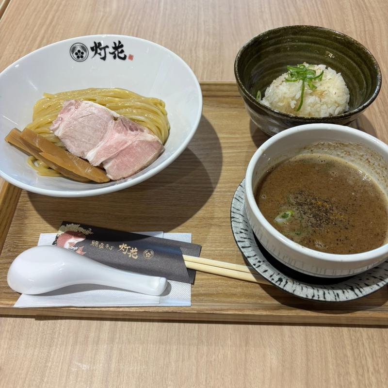 濃厚魚介つけ麺と鯛めし(鯛塩そば灯花 イオンモール岡崎店)