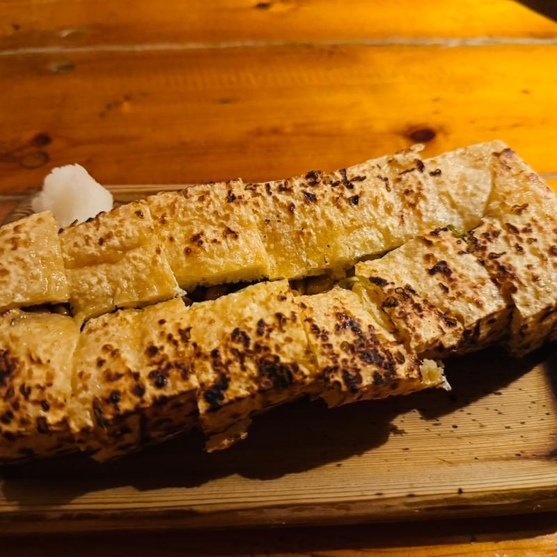 栃尾あげ納豆はさみ焼き(居酒屋ふくちやん)