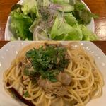あん肝とエリンギのスパゲティ