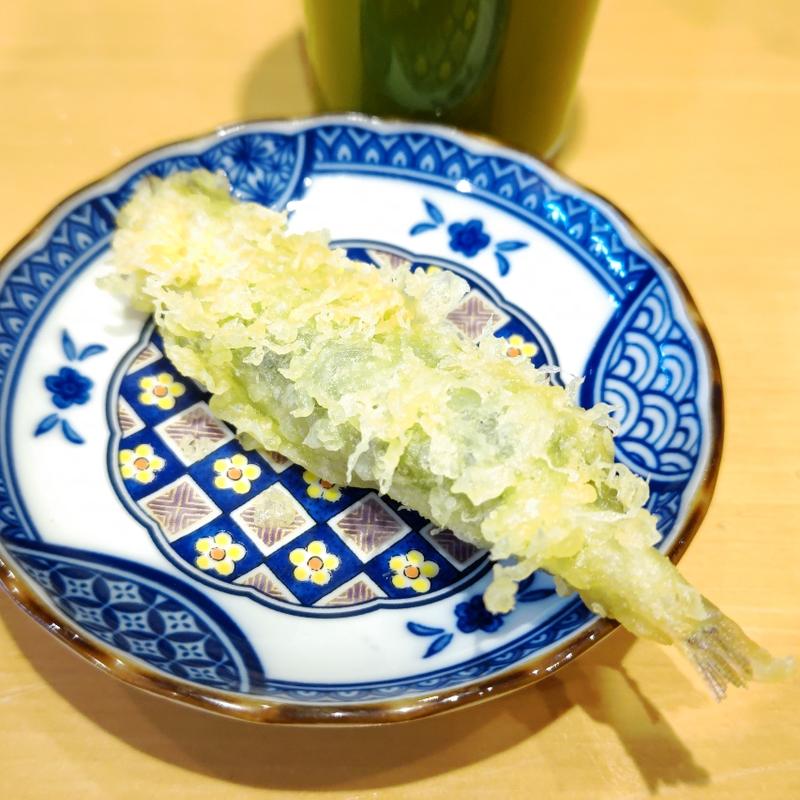 ししゃもと大葉の梅肉天(めのじ)