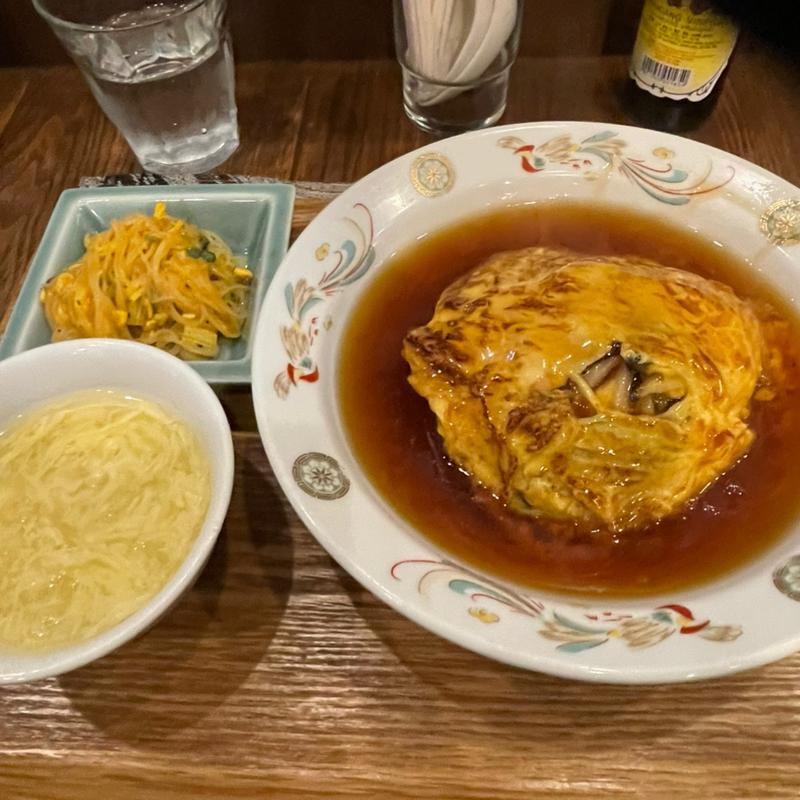 海老入り天津飯定食(杏仁荘 )
