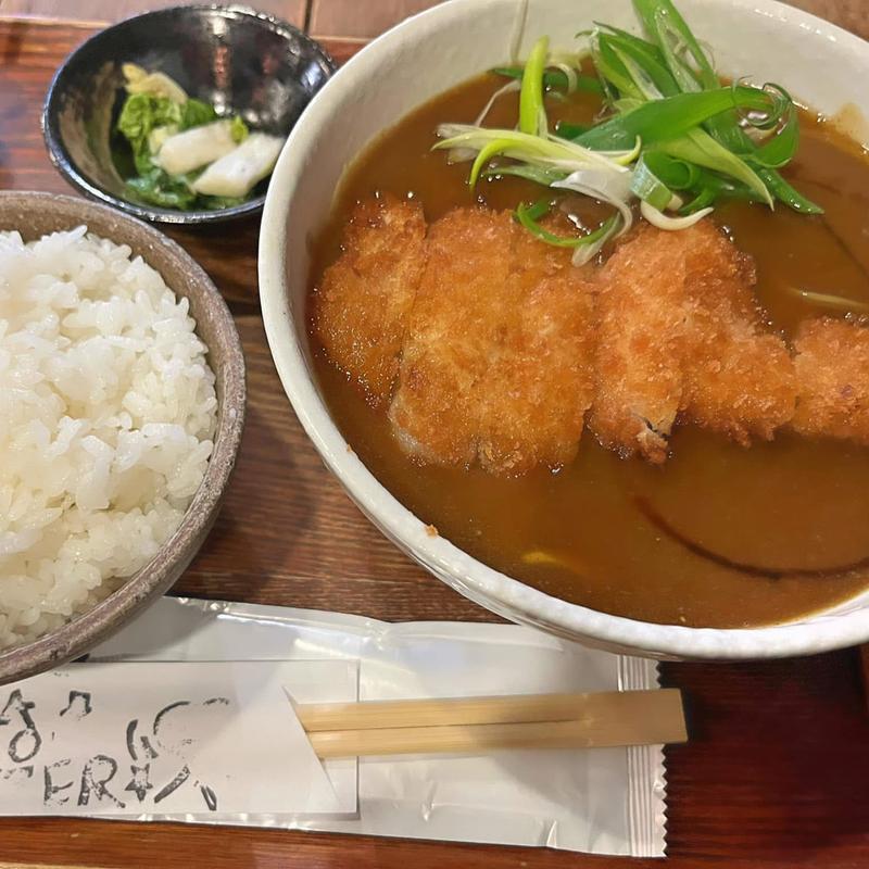 カツカレーうどん定食(虎のバタ－ )
