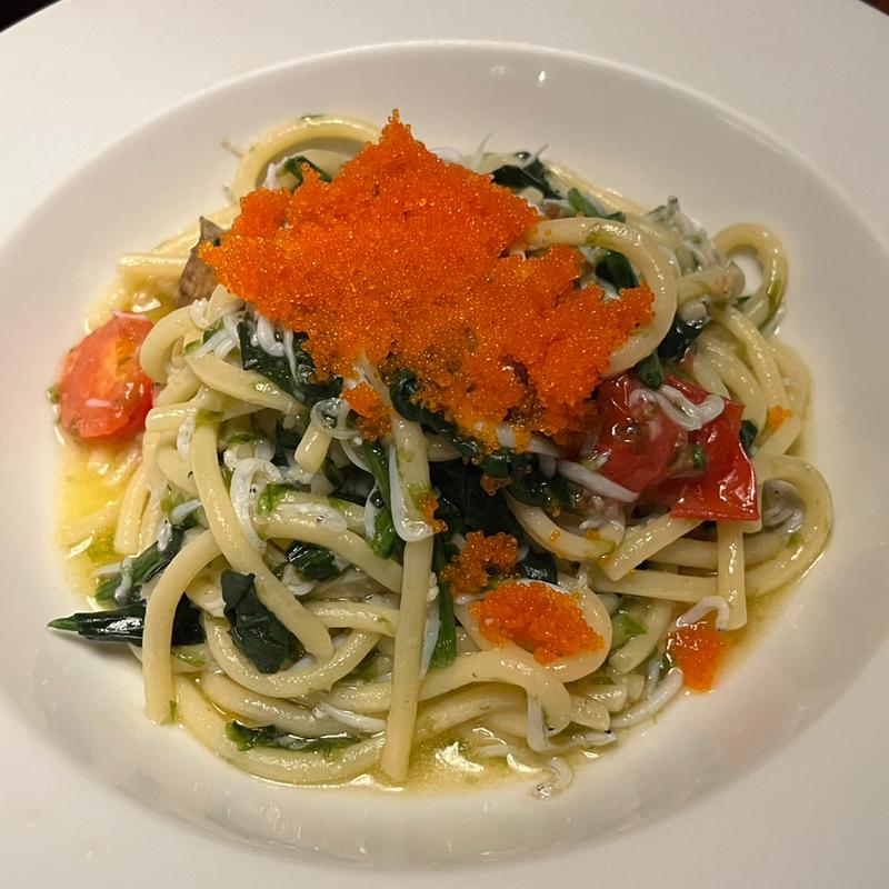 シラスと青海苔のペペロンチーノ(MOKICHI TRATTORIA)