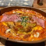 ベーコンとチェダーのハンバーグドリア L