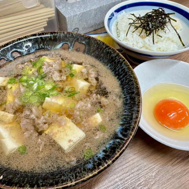 肉吸いと卵かけごはん(大阪うどん いなの路 桜井店)