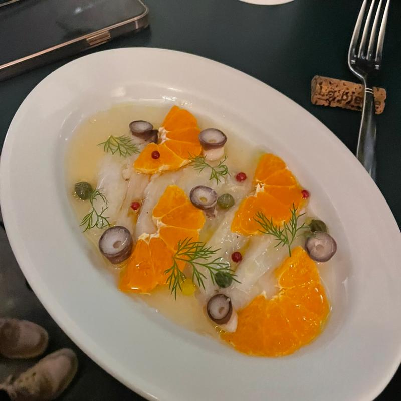 北海道産水だこと有田みかんのカルパッチョ(松乃井食堂)